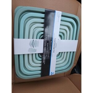Mainstays 14 Piece Teal Plastic Food Storage Set, Green Ombre, Ideal Use for Mea